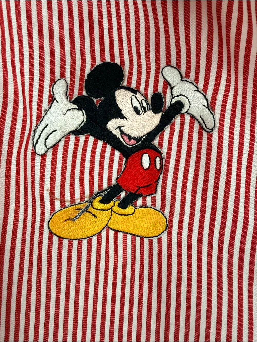 Foxcroft Disney Mickey Minnie Mouse Striped Wrinkle Free Button Up Shirt 6 - Picture 3 of 10